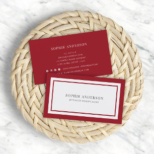 Custom Colours Modern Classic White Centre V2 Business Card