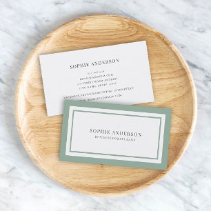 Custom Colours Modern Classic White Centre V3 Business Card