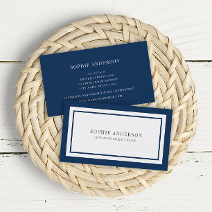 Custom Colours Modern Classic White Centre V4 Business Card