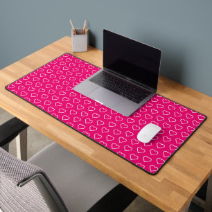 Custom Colours Modern Pink Hearts Design Desk Mat