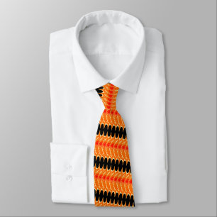 Custom Colours Neck Tie - Orange with Black Stripe