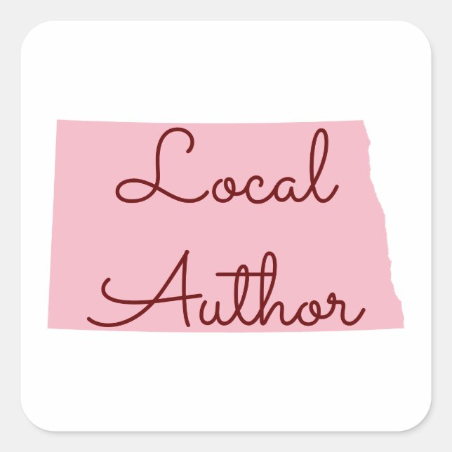 Custom Colours North Dakota Local Author Square Sticker (Front)