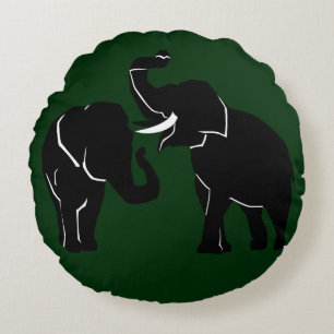 Custom Colours Round Pillow Elephants Couple