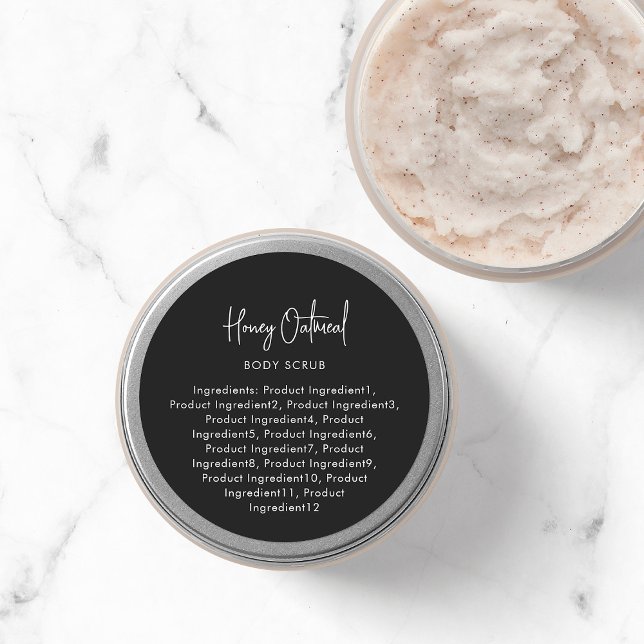 Custom Colours Script Minimalist Ingredients Label (Creator Uploaded)