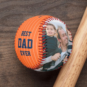 Custom Colours Stripes Best Dad Father's Day Photo Baseball