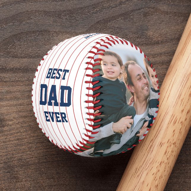 Custom Colours Stripes Best Dad Father's Day Photo Baseball (Creator Uploaded)