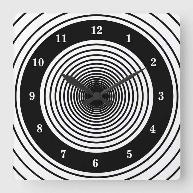 Custom Colours Wall Clock with Circlies Black Whit (Front)