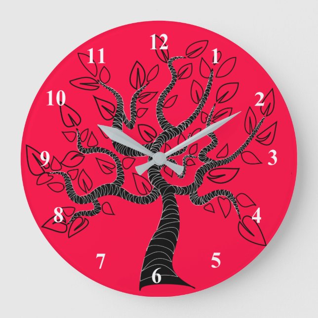 Custom Colours Wall Clock with Tree of Life - Art  (Front)