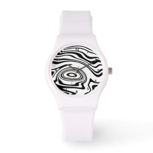 Custom Colours Waves Watch - Black and White