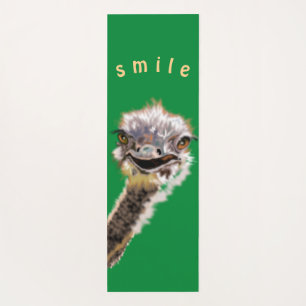 Custom Colours Yoga Mat Happy Ostrich - Green