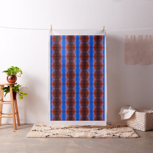 Custom Combed Cotton Fabric with red trees (In Situ)
