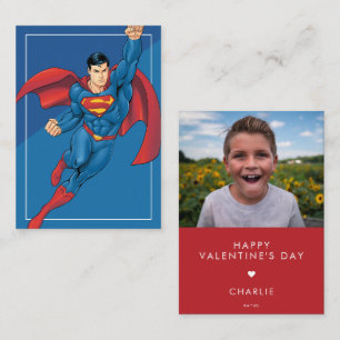 Custom Comic-Style Superman Photo Valentine Card