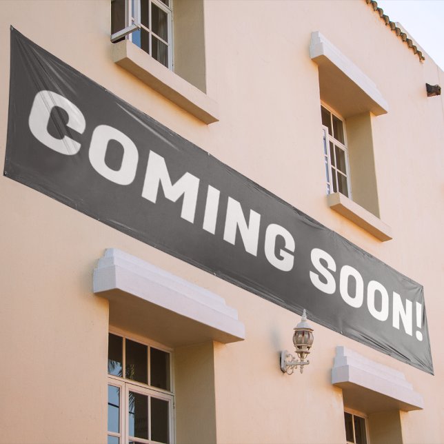 Custom Coming Soon l Gray & White Advertising Text Banner (Creator Uploaded)
