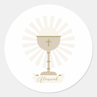 Custom Communion Gold Chalice Classic Round Sticker