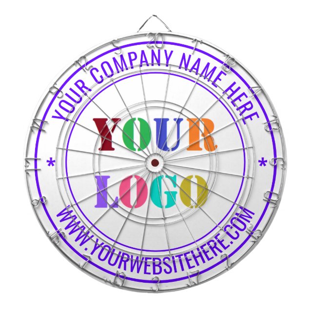 Custom Comoany Logo and Text Dart Board Template (Front)