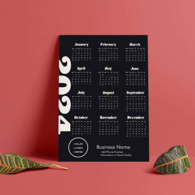 Custom Company 2024 Calendar Black And White  Programme (Custom Company 2024 Calendar Black And White Program)