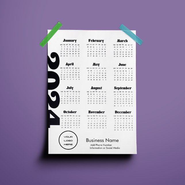 Custom Company 2024 Calendar Black And White  Programme (Custom Company 2024 Calendar Black And White Program)