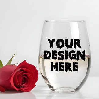 Custom Company Brand Logo Corporate Personalised Stemless Wine Glass