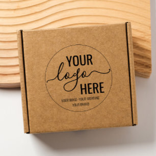 Custom Company Business Chic Typography Round Logo Self-inking Stamp