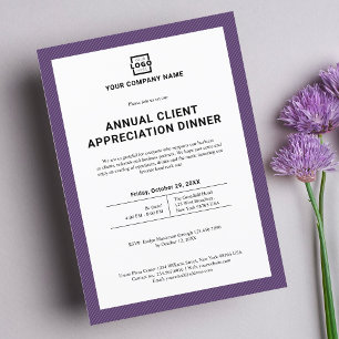 Custom Company Business Corporate Event Purple Invitation