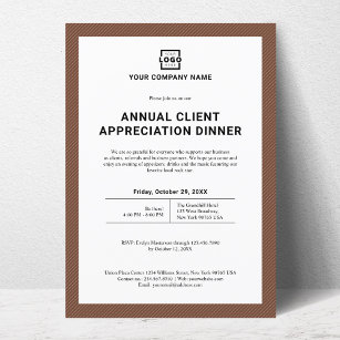 Custom Company Business Corporate Party Brown Invitation