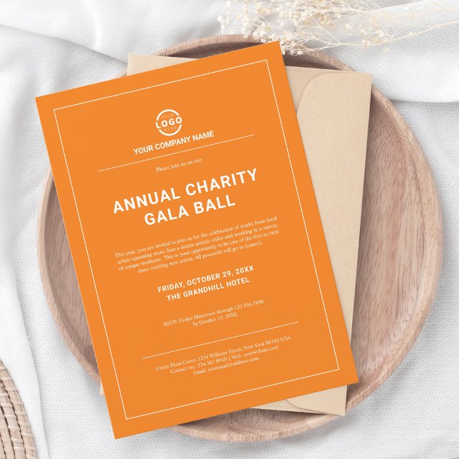 Custom Company Business Corporate Party Orange Invitation (Creator Uploaded)