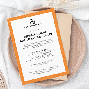 Custom Company Business Corporate Party Orange Invitation