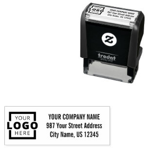 Custom Company Business Logo Address Self-inking Stamp