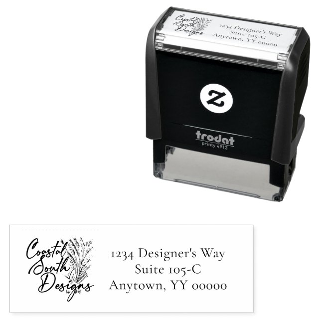Custom Company Business Logo Address Self-inking Stamp (In Situ)