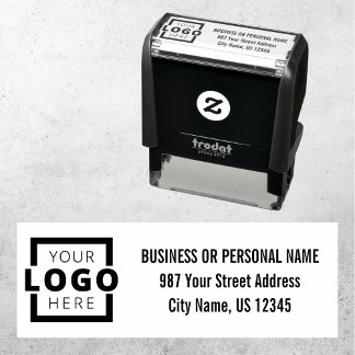 Custom Company Business Logo Address Self-inking Stamp