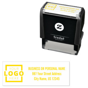Custom Company Business Logo Address Self-inking Stamp