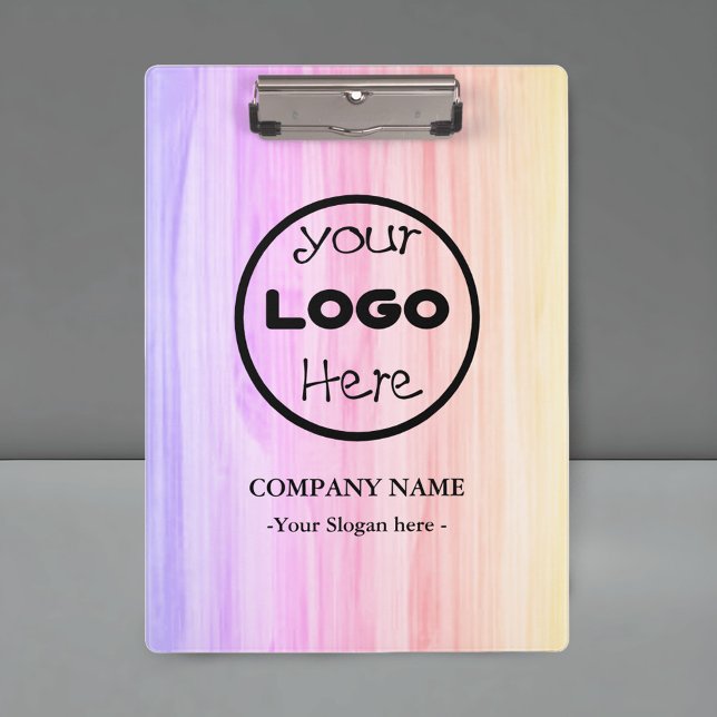 Custom Company Business Logo Blush Pink  Clipboard (Discover the perfect clipboard for your professional needs at Professional Corporate Clipboard.)