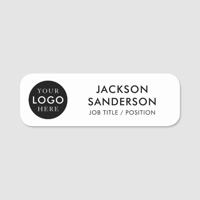 Custom Company Business Logo Employee Staff Name Tag (Front)