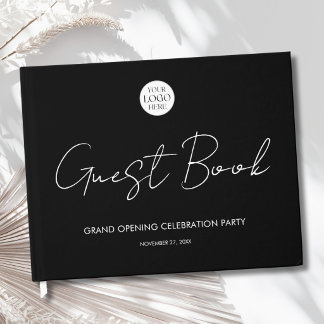 Custom Company Business Logo Modern Elegant Guest Book