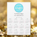 Custom Company Business Logo Office 2025 Calendar<br><div class="desc">Create your own custom, personalised, simple, elegant typography script, business company corporate charity fundraiser event logo, 2025 full year, home room office decor, cool, thin, postcard size, yearly calendar magnet, for any magnetic surface at office or business. To customise, simply add your business / company / event logo. You may...</div>