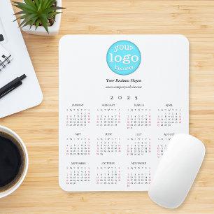 Custom Company Business Logo Office 2025 Calendar Mouse Pad