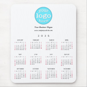 Custom Company Business Logo Office 2026 Calendar Mouse Pad