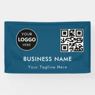 Custom Company Business Logo & Qr Code Corporate Banner