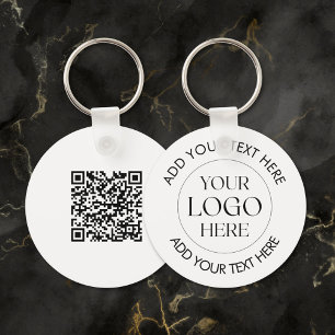 Custom Company Business Logo QR Code Modern Key Ring