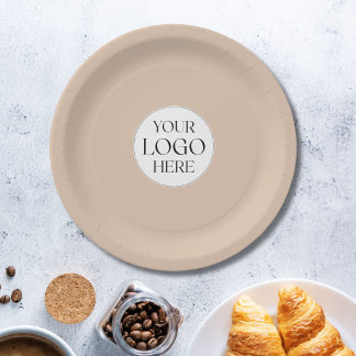 Custom Company Business Logo Simple Paper Plate