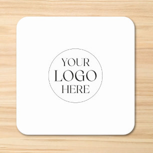 Custom Company Business Logo Simple Square Paper Coaster