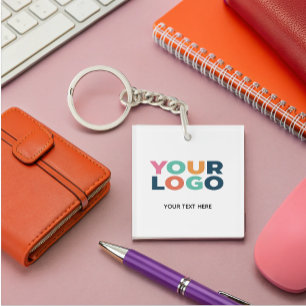 Custom Company Business Logo text Key Ring