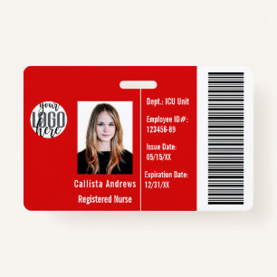 Custom Company Employee Photo Name Barcode Logo ID ID Badge