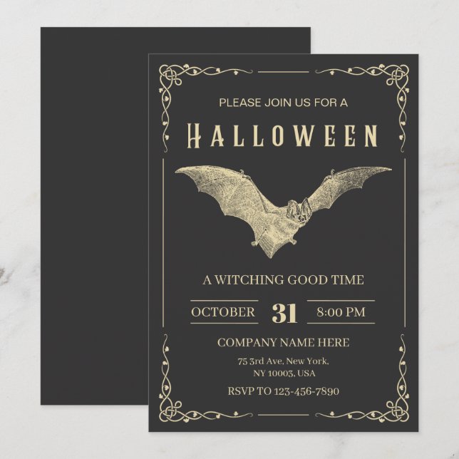 Custom Company Halloween Party Invitation (Front/Back)