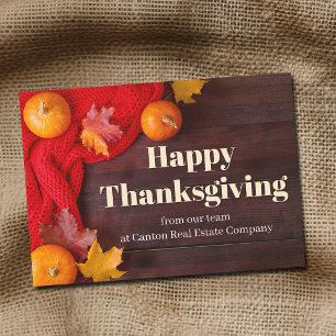 Custom Company Happy Thanksgiving Pumpkins Holiday Card