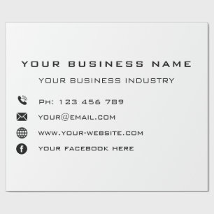 Custom Company Info Text Business Wrapping Paper