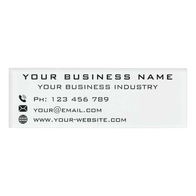 Custom Company Info Your Business Name Tag (Front)