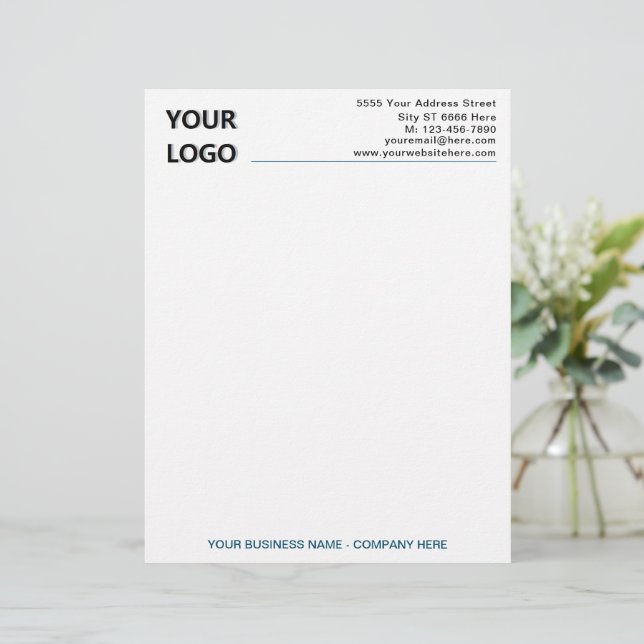 Custom Company Letterhead Template with QR Code (Standing Front)