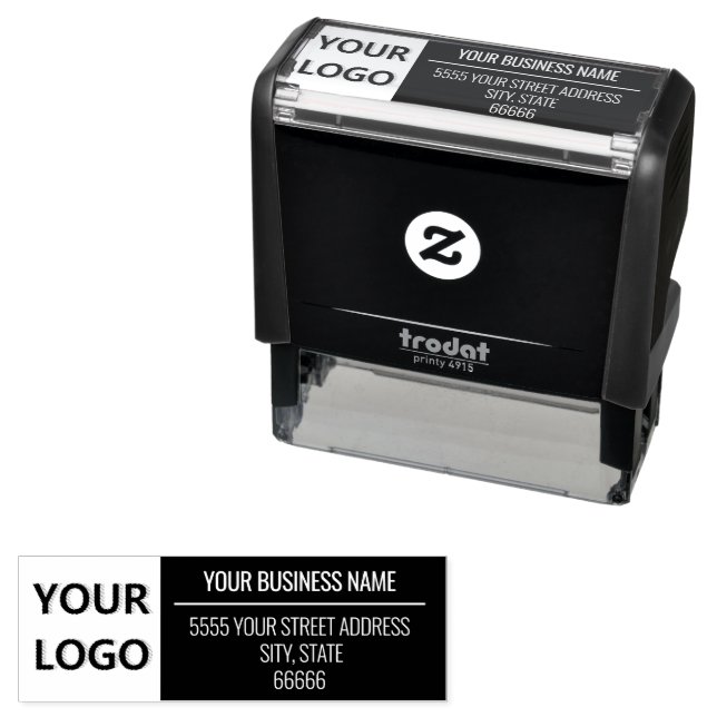 Custom Company Logo Address Self-inking Stamp (In Situ)