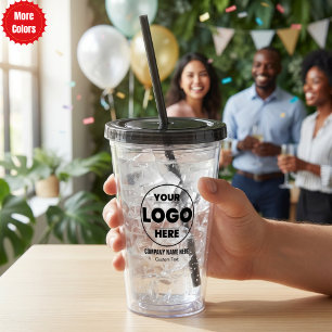 Custom Company Logo and Personalised Business Name Acrylic Tumbler